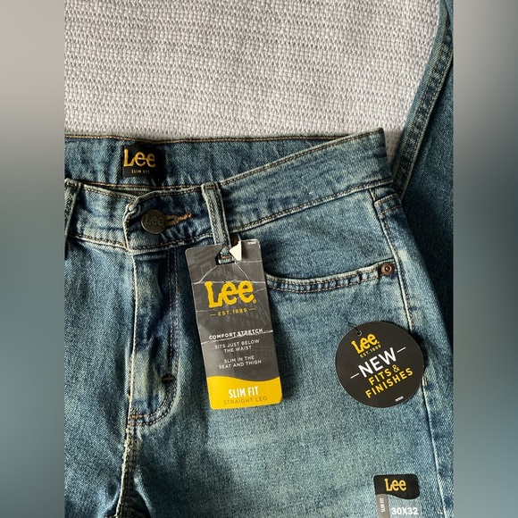 Lee Blue Slim Jeans with Subtle Fading - Picture 3 of 8